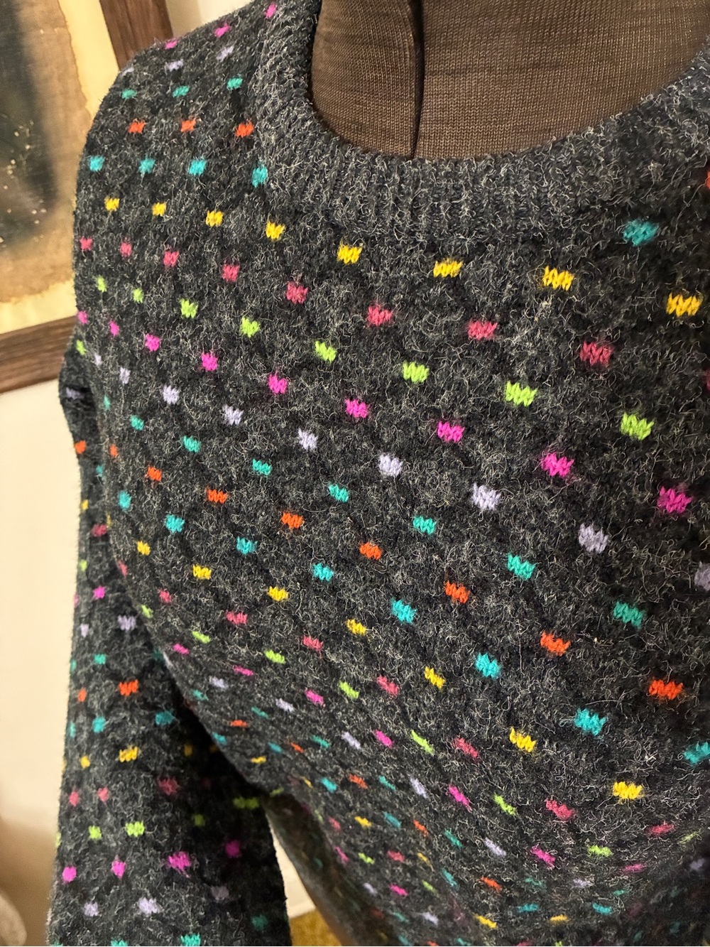 Vintage CC Hughes Multicolor Dot Crewneck Sweater
